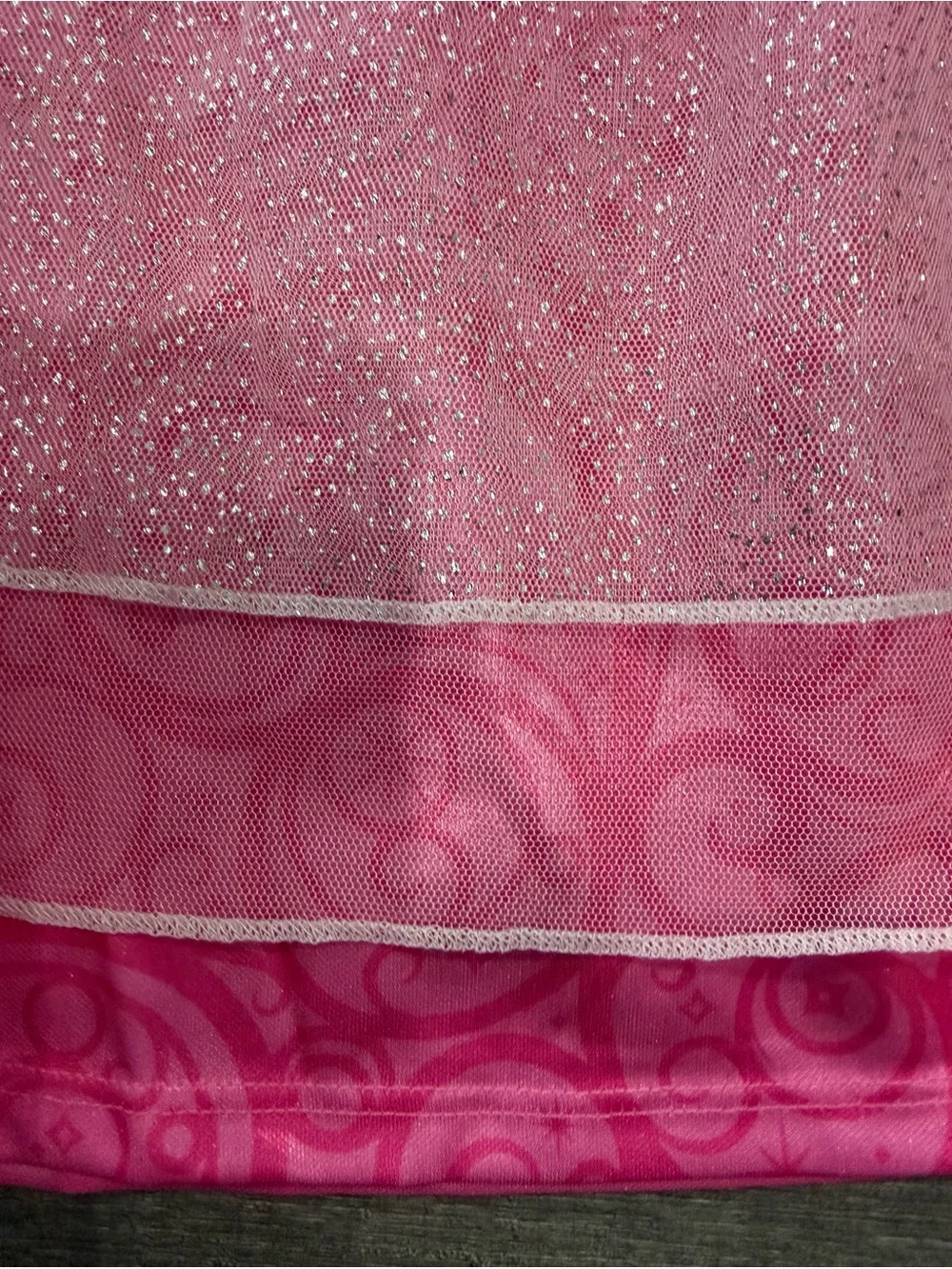 Wicked Glinda Pink Sparkle Ruffle Princess Long Nightgown Costume Dress-Up 6
